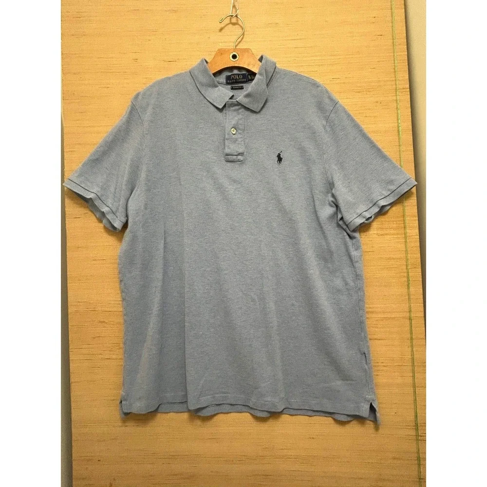 Polo Ralph Lauren Classic Fit Light Blue‎ Short Sleeve Polo Shirt Mens XL